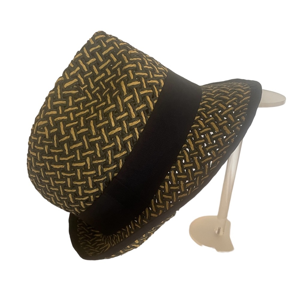 Blue Saks fifth avenue hat, Fedora,summer, beach, short brim,straw hat,OS,New - Picture 7 of 8